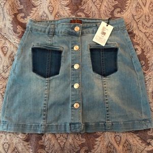 Girls high waisted denim skirt 7 For All Mankind